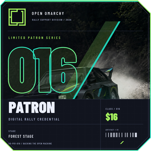 Open Omarchy 016 patron badge